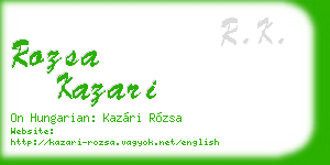 rozsa kazari business card