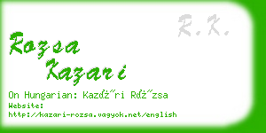rozsa kazari business card